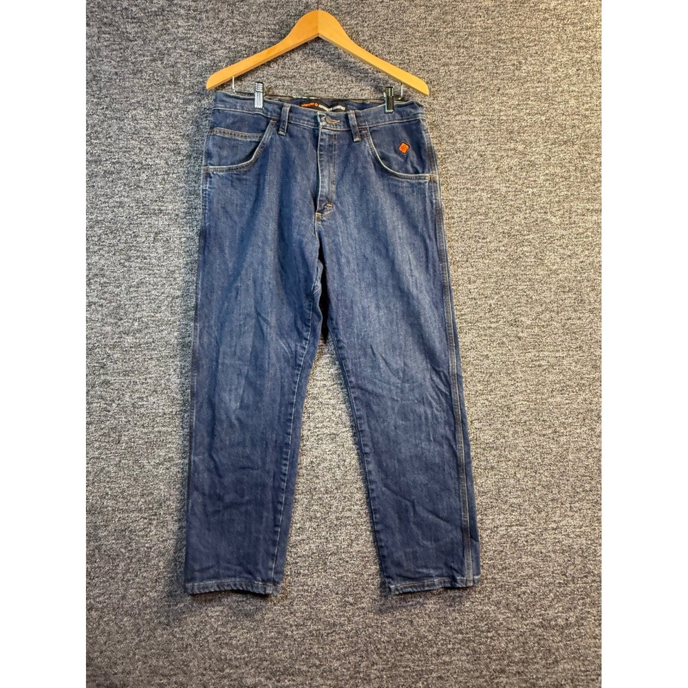 Wrangler FR Flame Resistant Jeans Mens 34x30 Blue Denim Work Pants 10FRAC50M